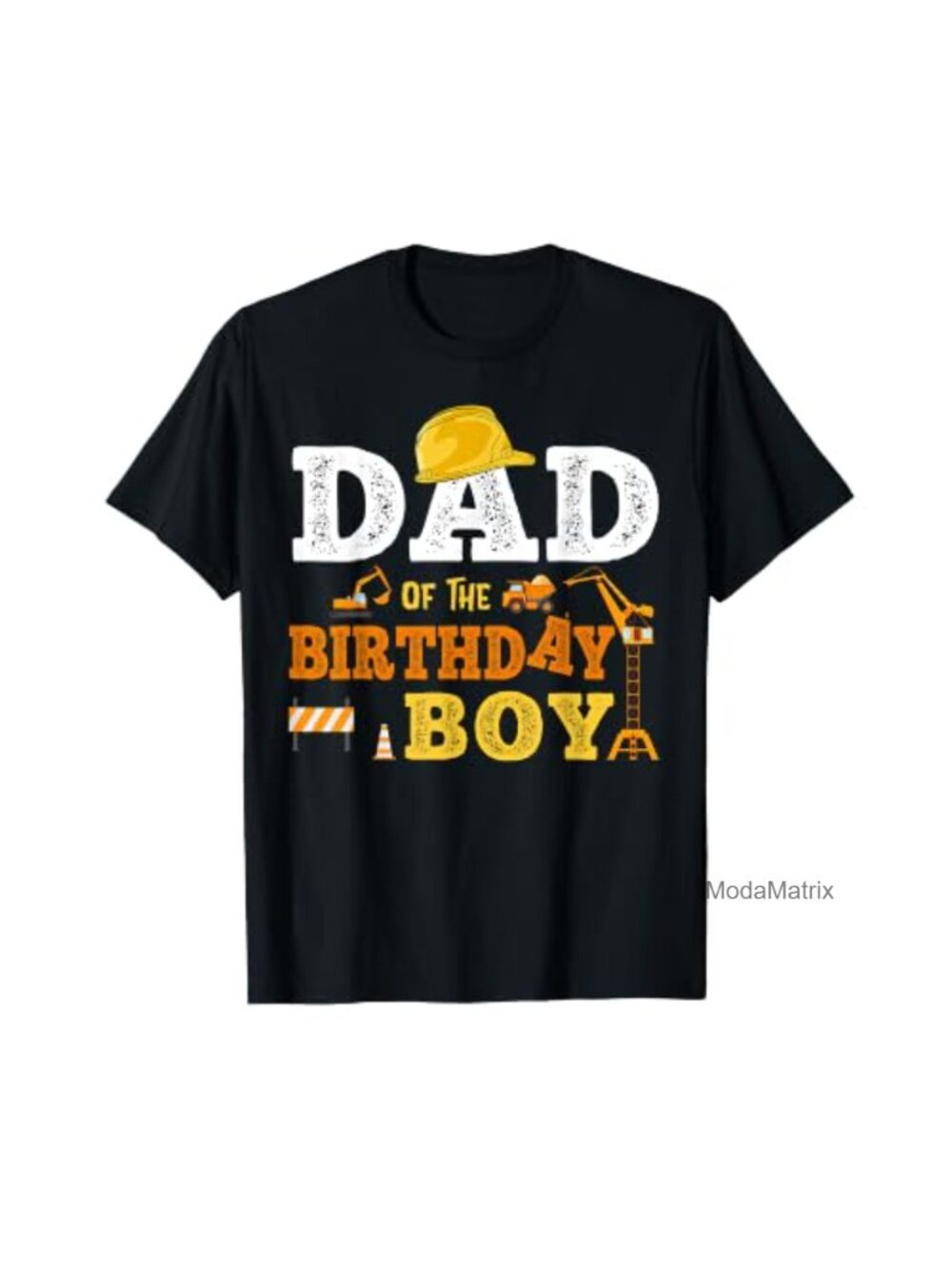 Dad of the Birthday Boy Construction Matching Family T-Shirt Short Sleeve